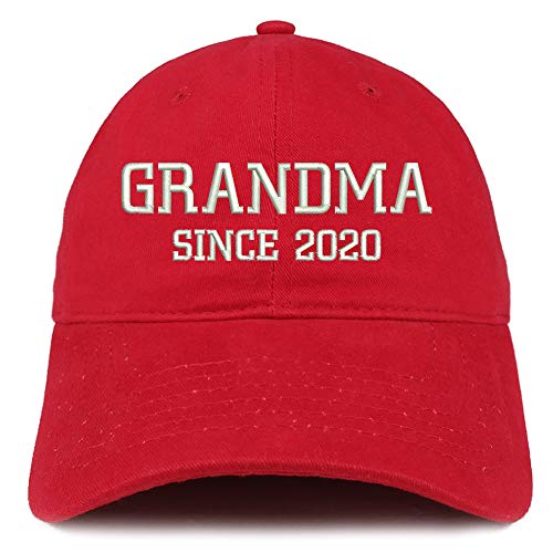Trendy Apparel Shop Grandma Since 2020 Embroidered Soft Crown 100% Brushed Cotton Cap