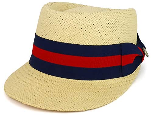 Trendy Apparel Shop Striped Ribbon Grosgrain Band Straw Fashion Baseball Hat