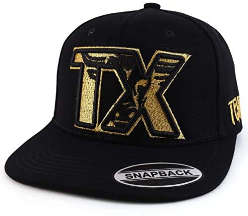 Trendy Apparel Shop TX Texas Bull Embroidered Flatbill Snapback Baseball Cap