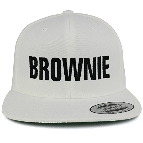 Trendy Apparel Shop Brownie Embroidered Flat Bill Adjustable Snapback Cap