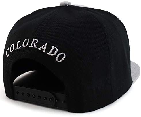 Trendy Apparel Shop Colorado State Map Embroidered Flatbill Snapback Cap