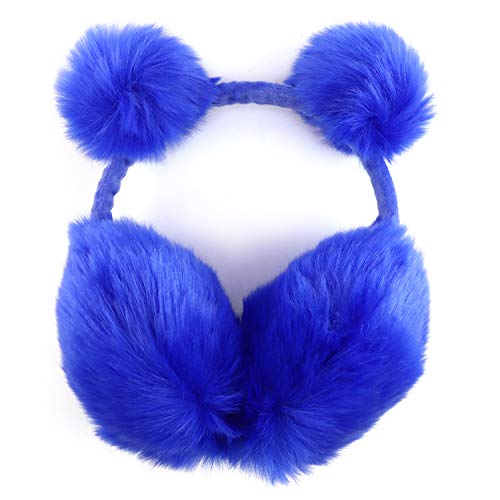 Trendy Apparel Shop Women's Pom Pom Accent Faux Fur Ear Cover Earmuffs