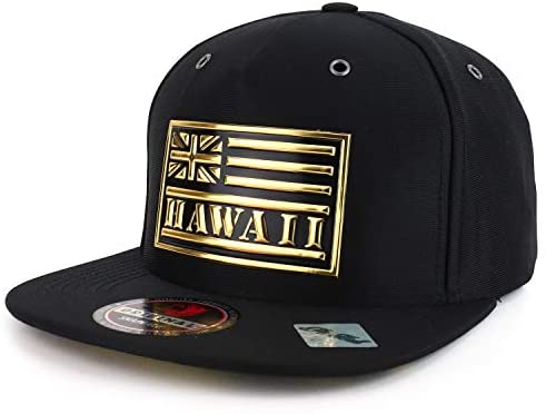 Trendy Apparel Shop High Frequency Hawaiian Flag Scuba Flatbill Snapback Cap