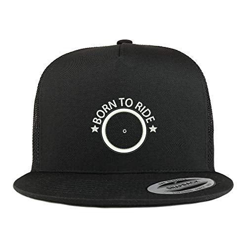 Trendy Apparel Shop Born to Ride Embroidered 5 Panel Flatbill Mesh Cap