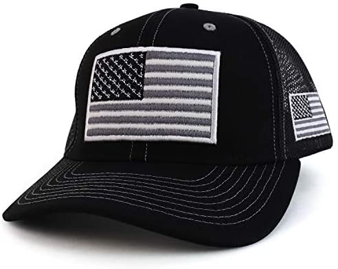 Trendy Apparel Shop 3D USA Flag Embroidered Structured Snapback Mesh Back Cap