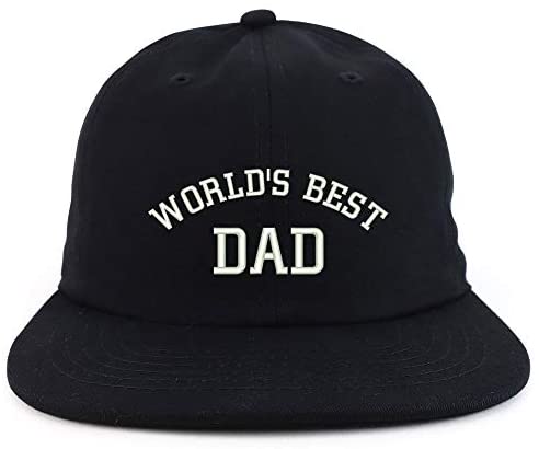 Trendy Apparel Shop World's Best Dad Embroidered Low Profile Cotton Snapback Cap