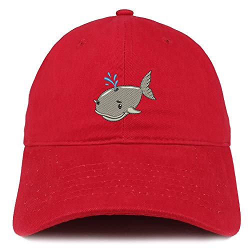 Trendy Apparel Shop Baby Whale Embroidered Soft Crown 100% Brushed Cotton Cap