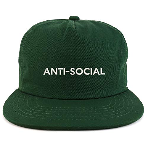 Trendy Apparel Shop Anti Social Cotton Unstructured Flatbill Snapback Cap