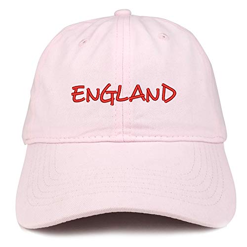 Trendy Apparel Shop England Text Embroidered Soft Crown 100% Brushed Cotton Cap