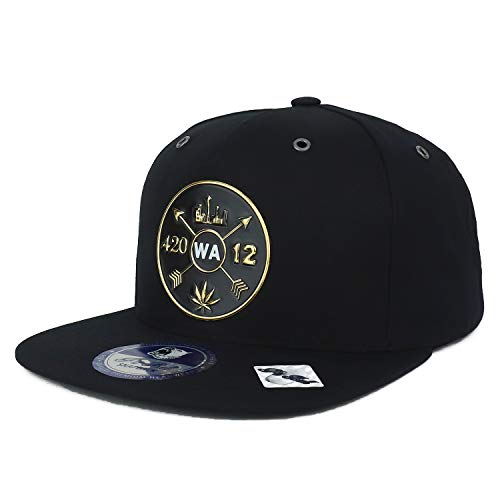 Trendy Apparel Shop Washington State Weed High Frequency Patch Snapback Cap