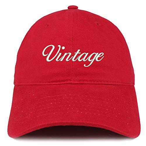 Trendy Apparel Shop Vintage Embroidered Soft Crown 100% Brushed Cotton Cap