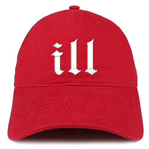 Trendy Apparel Shop Ill Embroidered Soft Crown 100% Brushed Cotton Cap