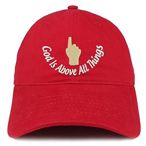 Trendy Apparel Shop God is Above All Things Soft Crown 100% Brushed Cotton Cap