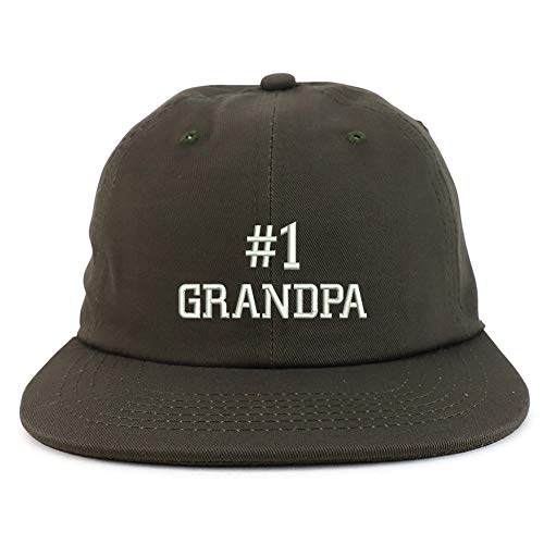 Trendy Apparel Shop Number 1 Grandpa Embroidered Low Profile Snapback Cap