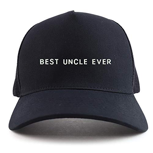 Trendy Apparel Shop Best Uncle Ever Embroidered Oversized 5 Panel XXL Trucker Mesh Cap