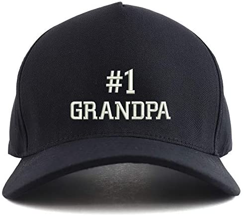 Trendy Apparel Shop Number #1 Grandpa Embroidered Oversized 5 Panel XXL Baseball Cap