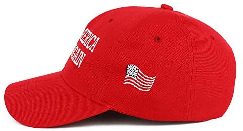 Trendy Apparel Shop Make America Great Again USA Flag Side Embroidered Ball Cap - Red