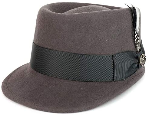 Trendy Apparel Shop Solid Color Feather Ribbon Grosgrain Band Wool Felt Bill Hat