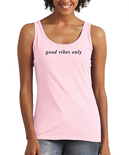 Trendy Apparel Shop Good Vibes Only Printed Women's Premium Relaxed Modern Fit Cotton Tank Top