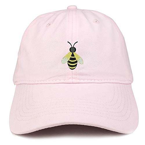 Trendy Apparel Shop Cartoon Bee Embroidered Soft Crown 100% Brushed Cotton Cap