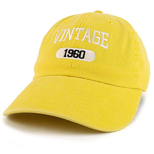 Trendy Apparel Shop 60th Birthday Vintage 1961 Washed Cotton Adjustable Cap