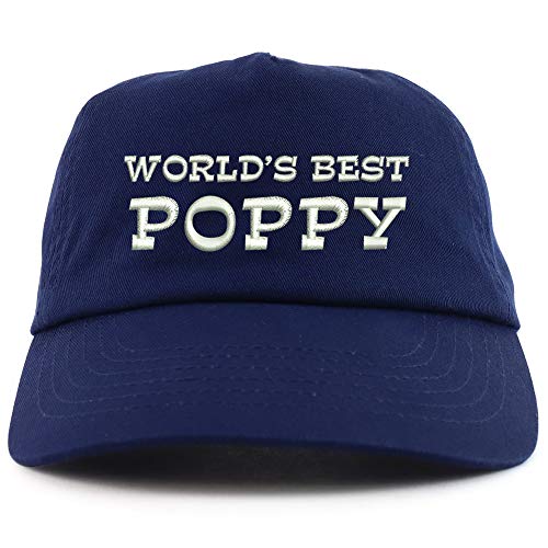 Trendy Apparel Shop World's Best Poppy Embroidered 5 Panel Unstructured Soft Crown Baseball Cap