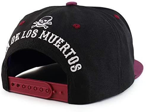 Trendy Apparel Shop Dia De Los Muerto Skull Embroidered Flatbill Snapback Cap