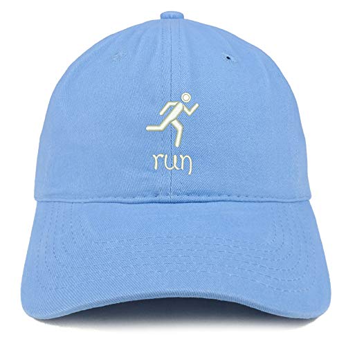 Trendy Apparel Shop Run Embroidered Soft Crown 100% Brushed Cotton Cap