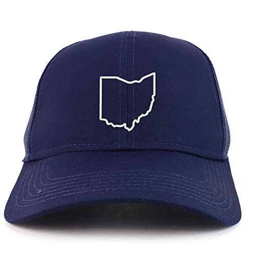 Trendy Apparel Shop Ohio State Outline Structured High Profile Trucker Cap