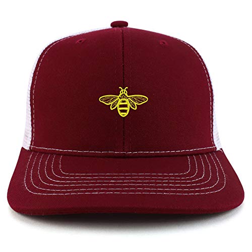 Trendy Apparel Shop Bee Embroidered Two Tone Mesh Back Trucker Baseball Cap