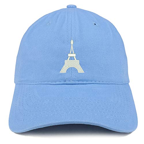 Trendy Apparel Shop Small Eifel Tower Embroidered Soft Crown 100% Brushed Cotton Cap