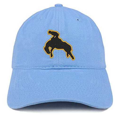 Trendy Apparel Shop Bronco Rider Embroidered Soft Crown 100% Brushed Cotton Cap