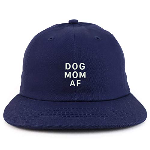Trendy Apparel Shop Dog Mom AF Embroidered Low Profile Cotton Snapback Cap