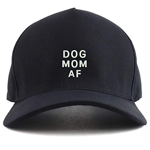 Trendy Apparel Shop Dog Mom Af Embroidered Oversized 5 Panel XXL Baseball Cap