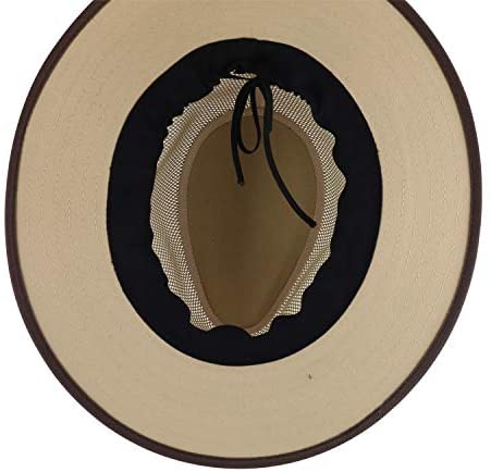 Trendy Apparel Shop Men's Cotton Canvas Mesh Crown Wide Brim Fedora Hat