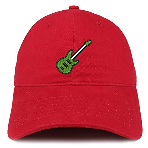 Trendy Apparel Shop Bass Guitar Embroidered Soft Crown Brushed Cotton Cap