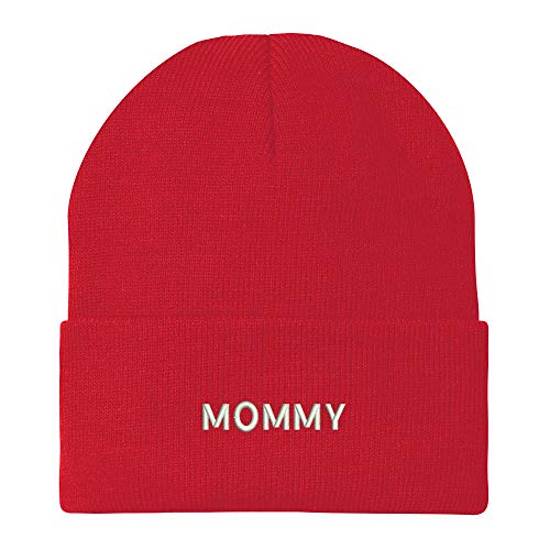 Trendy Apparel Shop Mommy Embroidered Winter Long Cuff Beanie
