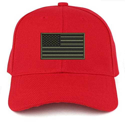 Trendy Apparel Shop USA Olive Flag Embroidered Youth Size Kids Structured Baseball Cap