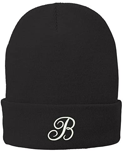 Trendy Apparel Shop Letter B Embroidered Winter Knitted Long Beanie
