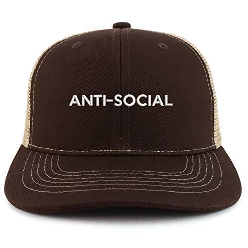 Trendy Apparel Shop Anti Social Cotton Two Tone Trucker Baseball Cap