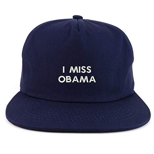 Trendy Apparel Shop I Miss Obama Cotton Unstructured Flatbill Snapback Cap