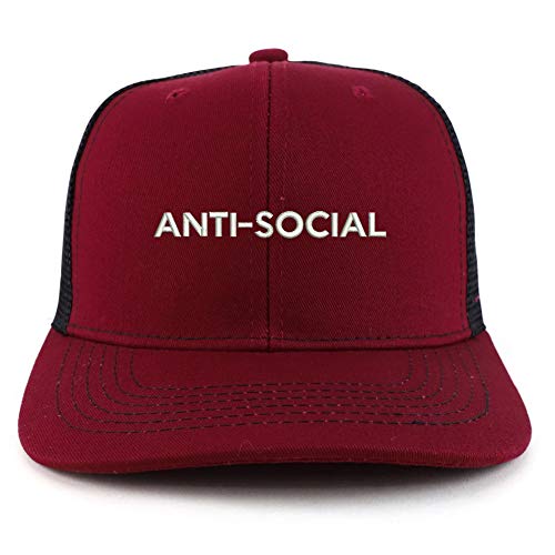 Trendy Apparel Shop Anti Social Cotton Two Tone Trucker Baseball Cap