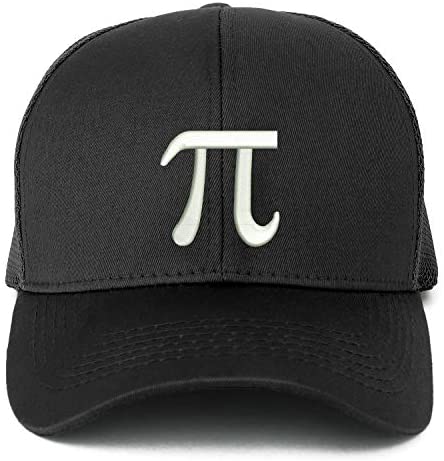 Trendy Apparel Shop XXL PI Day Symbol Embroidered Structured Trucker Mesh Cap