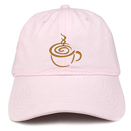 Trendy Apparel Shop Coffee Cup Embroidered Soft Crown 100% Brushed Cotton Cap