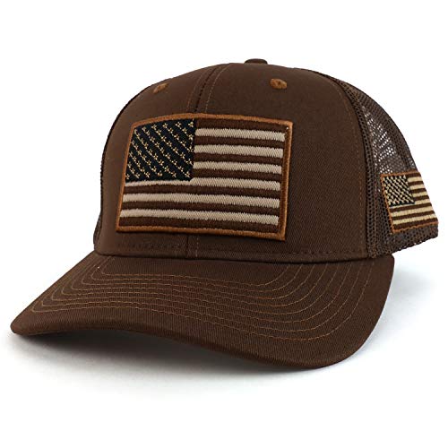Trendy Apparel Shop 3D USA Flag Embroidered Structured Snapback Mesh Back Cap