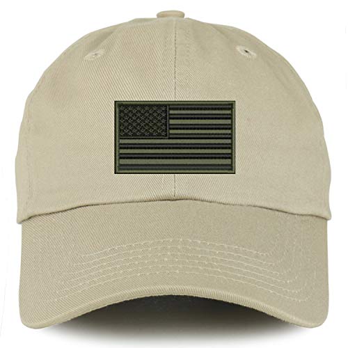 Trendy Apparel Shop Youth Olive American Flag Unstructured Cotton Baseball Cap
