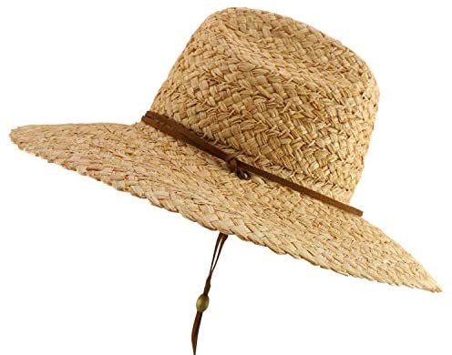 Trendy Apparel Shop Men's 4" Brim Raffia Straw Lifeguard Sun Hat - Natural