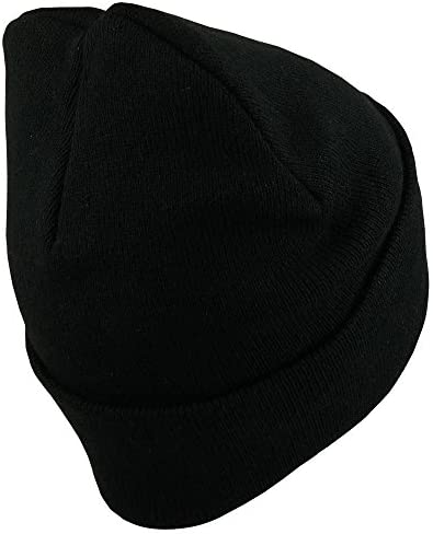 Trendy Apparel Shop Disabled American Veteran 3D Embroidered Military Long Cuff Beanie - Black