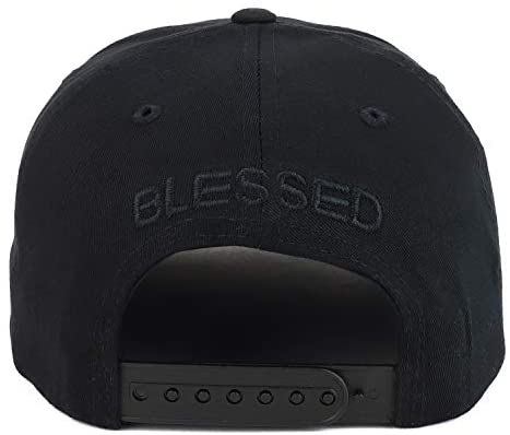 Trendy Apparel Shop 3D Rubber Blessed 5 Panel Flatbill Cotton Snapback Hat