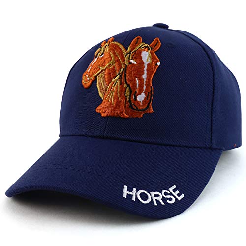 Trendy Apparel Shop Two Horse Head Embroidered Structured Baseball Cap